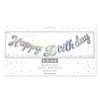 On The Wall Party Banner Happy Birthday Silver Iridescent Stitched