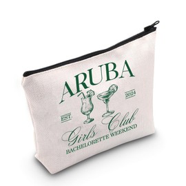 MYSOMY Aruba Lover Gift Aruba Ladies Club Travel Cosmetic Bag Aruba Vacation Souvenirs Bachelorette Weekend Gift (Aruba Bag)