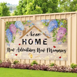 Labakita New Home New Adventures New Memories Backdrop Banner, New Home/Housewarming Party Decorations Banner, New Resident Housewarming Event 1st Home Party Outdoor Indoor Decor Background