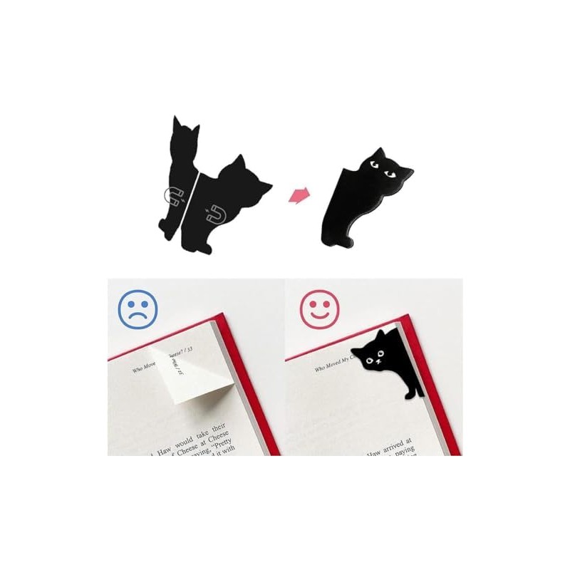 Marcapáginas Magnético de Gato Curioso, 7 Pcs Marcapáginas Magnéticos, para