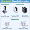 Muzata 4Pack Brushed Glass Railing Spigot Clamp Rectangle Stainless Steel