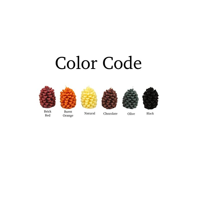 Candlestock Handmade Natural Beeswax Pinecone Candle - Large - Olive