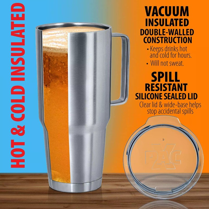 X-PAC 64oz Double Vacuum Wall Stainless Steel Tumbler Travel Mug