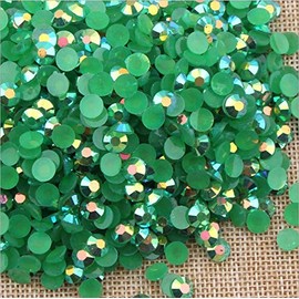 LOVEKITTY ® 5mm 1000 Pieces AB Dark Green AB Jelly Rhinestones Round Flatback Craft Decoration