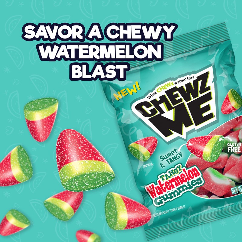 ChewzMe Watermelon Gummies, Sour Gummy Candy, 6 oz (Pack of