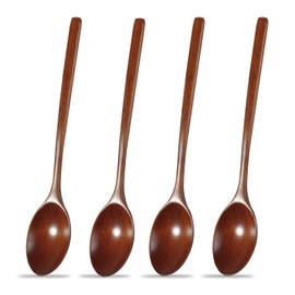 Large Wooden Spoon 4 Pcs, 23.5 * 4.2cm Wooden Cooking Spoons Wooden Tablespoons, Wooden Soup Spoons Dinner Table Spoon for Home Restaurant Kitchen