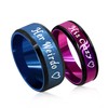Stainless Steel Her Weirdo Ring Wedding Band Rings Couples Birthday