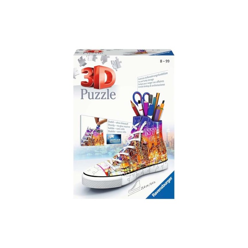 Ravensburger 3D Puzzle, Trainers, 108 Pieces, Skyline, multicoloured