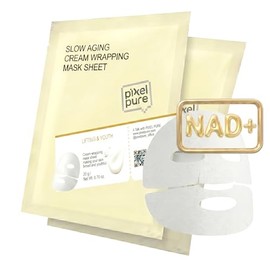 NAD+ - Máscara facial de envoltura de crema de envejecimiento lento (2 hojas) – Mascarilla coreana reafirmante para el cuidado de la piel con bakuchio