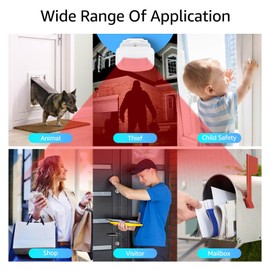 Wireless Motion Sensor Door Chime, Greencycle Doorway Motion Sensor Alarm, Door Chime for Business When Entering, Wireless Door Chime,Motion Sensor Alarm Indoor,918FT Long Distance,1Receiver 2Sensor