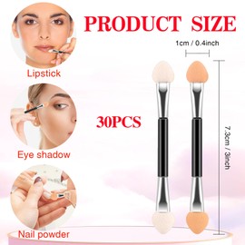 30 Pcs Sponge Eyeshadow Brush, Dual Sides Eye Shadow Sponge Applicators, Make Up Brush Eye Makeup Applicators Beauty Tool for Women Girls