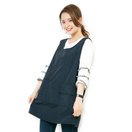 Apron, Women's, Men's, Short, Conceals Your Buttocks, Mini Length, Café and Loose, Nylon, Trimming Apron, Tabrier, Simple, Plain, Women's, Nursery Teacher, Trimmer, navy
