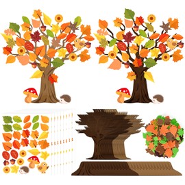 Bafeil 30 Set Fall Trees Craft Kits Make Your Own DIY Thanksgiving Tree Decoration Autumn Maple Leaves Foam Tree Sticker Art Craft for Fall Thanksgiving Classroom Home Activity Party Favor Supplies