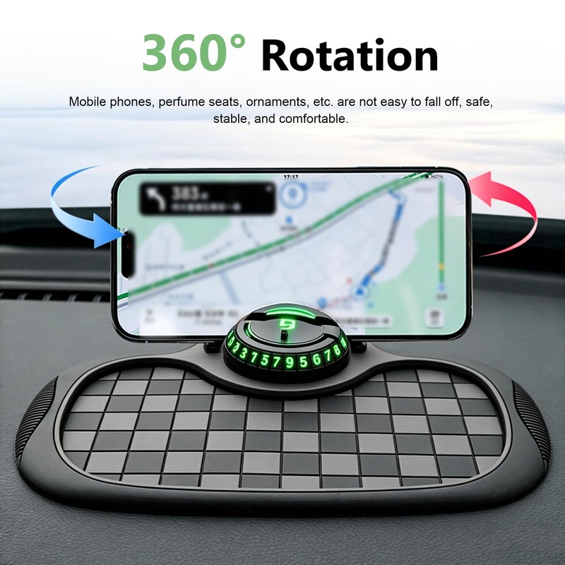 lekiliky Multifunction Car Anti-Slip Mat, Car Dashboard Storage Pad with