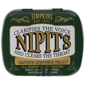 Nipits Liquorice Pellets Menthol Flavour (Imps) Pocket-Size Tins 12 g (Pack of 3)