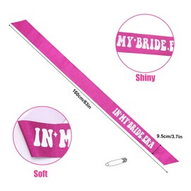 in My Bride Era Sash, Bride to Be Sash with Metal Pin Free Size Bachelorette Party Sashes Decoration Bridal Shower Sash Gifts Accessories for Wedding Bridesmaid Favors
