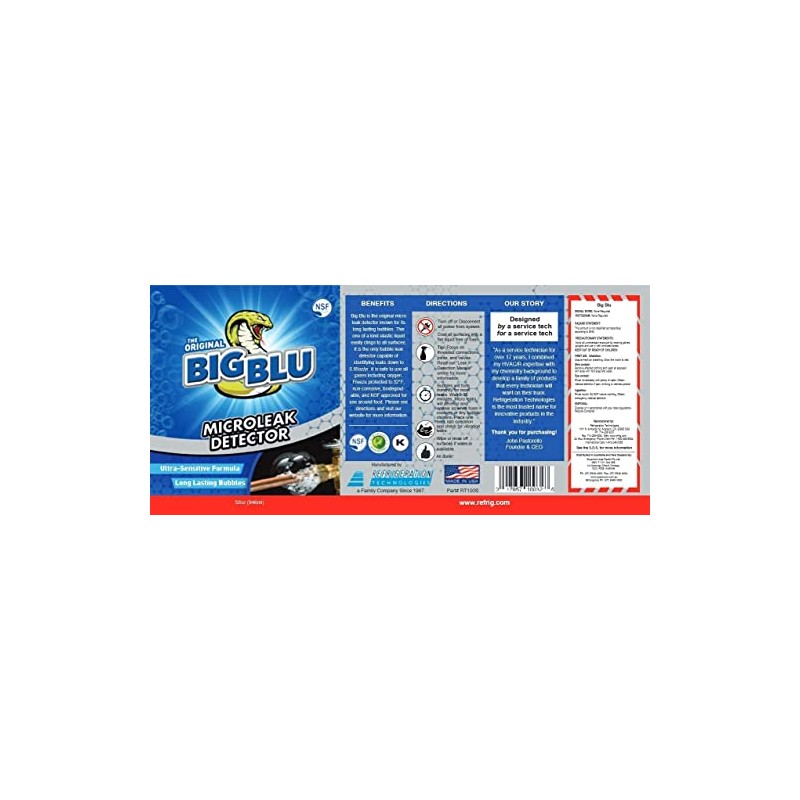 Refrigeration Technologies RT100S Big Blu Micro Leak Detector 1 Qt