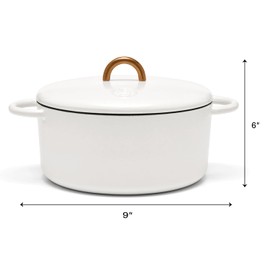 Great Jones Dutch Baby Dutch Oven with Lid (Salt, 3.5-Quart) | Enameled Cast Iron, Round Shape | Safe for All Stovetops & Ovens up to 500°F | Space-Saving & Dishwasher-Friendly | Small-Batch Cooking