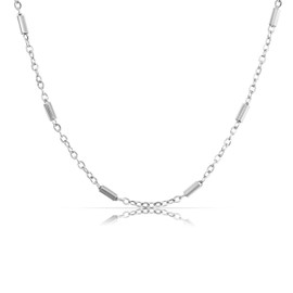 Made by Nami Minimalist Necklaces for Women, Subtle Stainless Steel Necklace with Strong Lobster Clasp, Choker Chain Women & Girls, Filigree Link Chain, Gift for Her, Stainless Steel