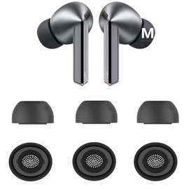 Replacement Earbuds Tips Silicone Ear Tips for Galaxy Buds3 Pro, Galaxy Buds 3 Pro Eartips Medium Size 3 Pairs,Black 913b M