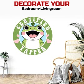 Certified Yapper Wall Decal Vinyl Stickers Funny Frog Mental Health Anxiety Nurse Assistant Transparent, DTF, Large Vinyl Nursery Wall Decal for Home & Room Boys & Girls Bedroom Decor
