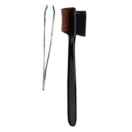 Professional Eyelash Brow Brush Comb with Slant Tweezers Grooming Kit Precision Crafted by DreamCut