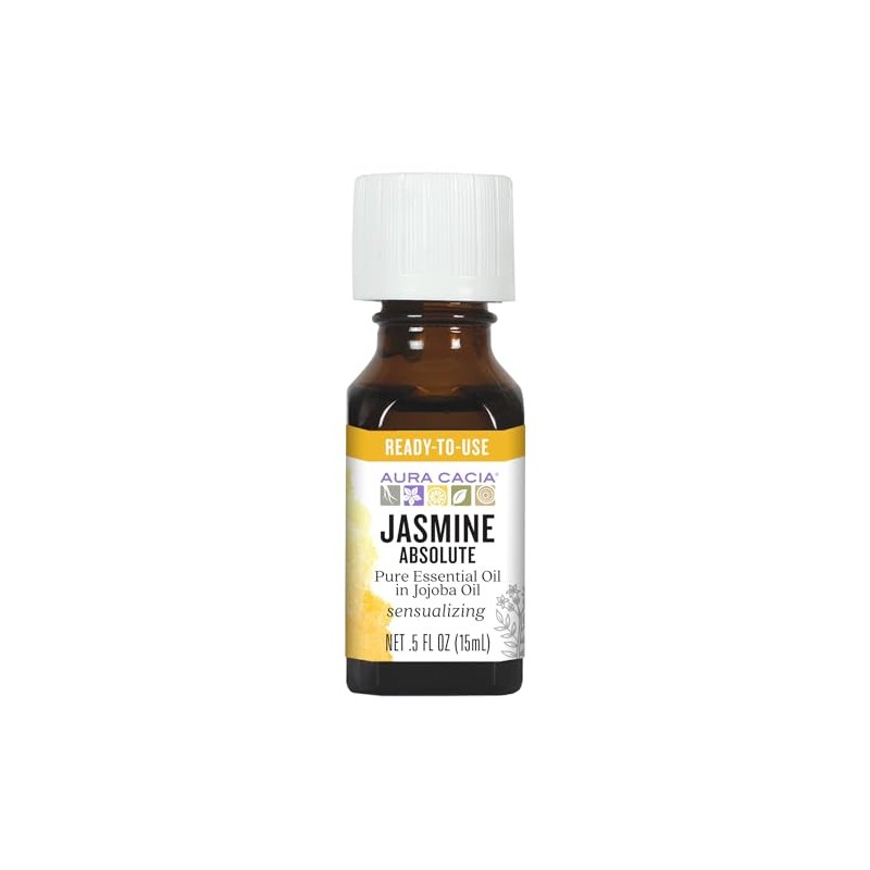 Precious Essentials Oil Jasmine Absolute w/Jojoba Aura Cacia 0.5 oz