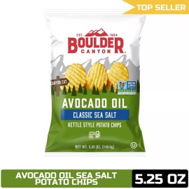 Boulder Canyon, Chips Potato Avocado Oil Sea, 5.25 Ounce