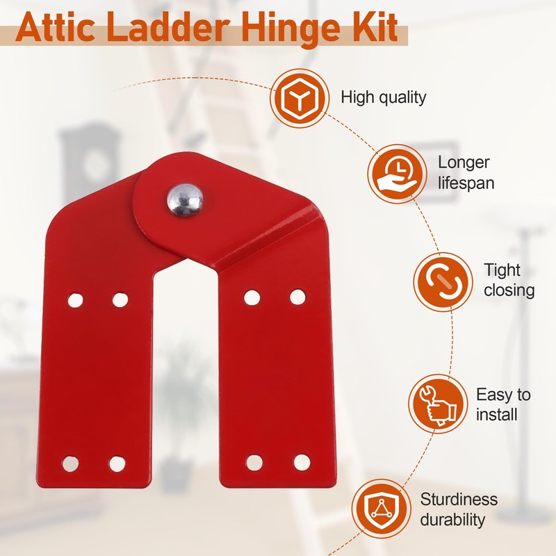 Attic Ladder Hinge for Ladder Pull Down System, Step Attic