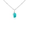 Turquoise Raw Crystal Pendant Necklace in Sterling Silver Satellite
