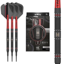 Target Darts Scope Soft Tip Darts, 90% Tungsten Dart Set, Barrel 10-18G | Red & Black Darts, Dart Set with Pixel Tips, Electronic Darts, Soft Tip Darts