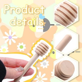 inheming 50 Pezzi Cucchiai di Miele Legno,Mini Bastoncino Spargimiele in Legno, Piccoli Bastoncini per Miele da 8 cm per Vaso di Miele Jar Ringraziamento Matrimonio Battesimo