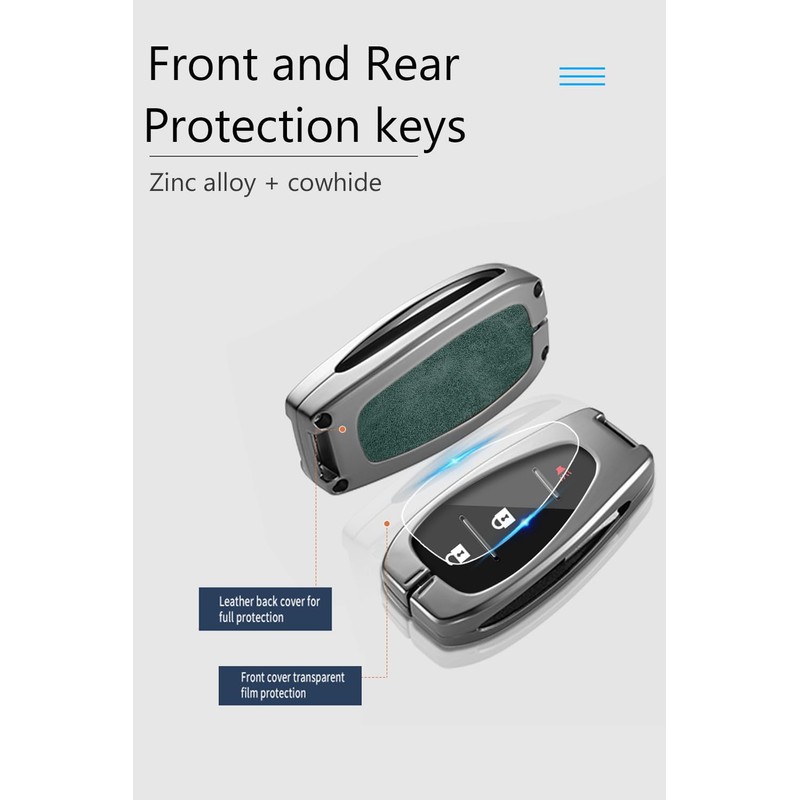 TECART Fit for Chevy Key Fob Cover Zinc alloy Key