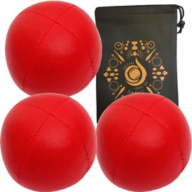 3 x Pro Cascade XL 180g Juggling Balls - Large Sized Quality Thud Juggling Balls & Bag - Set of 3 Juggling Balls (Red)