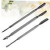 PACKOVE 3pcs Stainless Steel Nail Cuticle Double End Exfoliate Tools