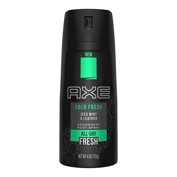 Axe Fresh Iced Mint & Leather Deodorant Body Spray 4.0oz, pack of 1