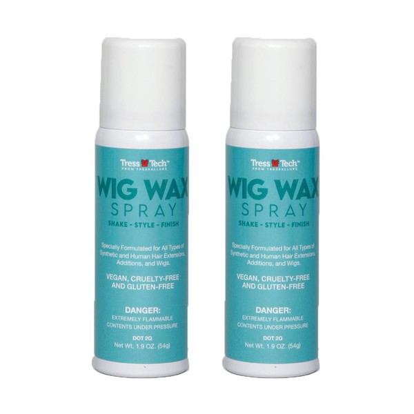Tressallure TressTech Dry Spray Wig Wax Travel Size 2-Pack, Add Volume in Wigs, All types of Hair, 1.9 Fl. Oz.