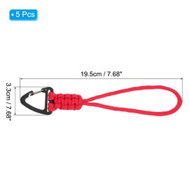 PATIKIL Paracord Key Chain, Pack of 5 Survival Lanyard Key Chain Cord with Hooks, Suitable for Camping, Hiking, Clip, Keys, Backpack, Tool, Outdoor,