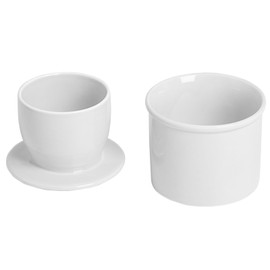 Ceramic Butter Keeper for Fresh Spreadable Butter - Airtight Butter Crock with Lid and Water Line for Countertop - White