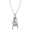COOLSTEELANDBEYOND Punk Rock Roll, Steel Mens Womens Hand Pendant Necklace,