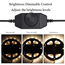 ZHPINGMX 2 Pack LED Strip Light Dimmer Switch, DC 12V-24V LED Brightness Adjustable Controller for Strip Lights,LED Rope Light 3528,5050,5630