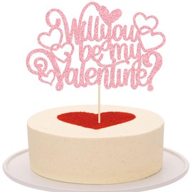 Ephlyn - 1 pieza de decoración para tartas de San Valentín, con purpurina, corazón, para el día de San Valentín, boda, boda, despedida de soltera, cumpleaños, fiesta, decoración de pasteles, color