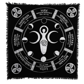 INDIAN CONSIGNERS Moon Phases Goddress Triple Moon Altar Cloth Celestical Tarot Deck Alter Square Wall Hanging Tablecloth Sacred Place Moon Faces New Moon to Full Moon Cycle