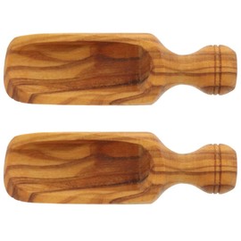 2 x Hofmeister® Scoops Olive Wood Dosing Spoon Spice Scoop – Eye-catching Grain in Wood – Gift Kitchen Housewarming – 6.5 cm