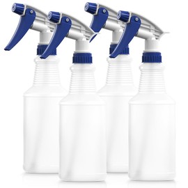 Spray Bottle 16 Ounce 4-Pack - Heavy-Duty, BPA-Free Plastic Spray Bottles for Cleaning, Gardening, Auto Detailing - Leak-Proof, Adjustable Nozzle Mist or Soak, Chemical Resistant, Made in USA
