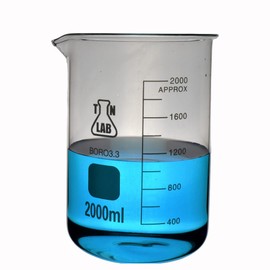 TN LAB Beaker Borosilicate Glass with Graduations 2000ml 2L