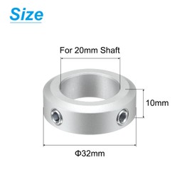 QUARKZMAN Split Wave Collar Set for 20 mm Shaft, 4 Pieces Clamping Collars 32 mm Outer Diameter, 10 mm Thick, Aluminium Alloy Clamping Collar with M6 Set Screws and a Wrench