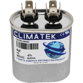 43-20847-44 - ClimaTek Upgraded 4 uf MFD Oval 370/440 Volt Capacitor Fits Rheem