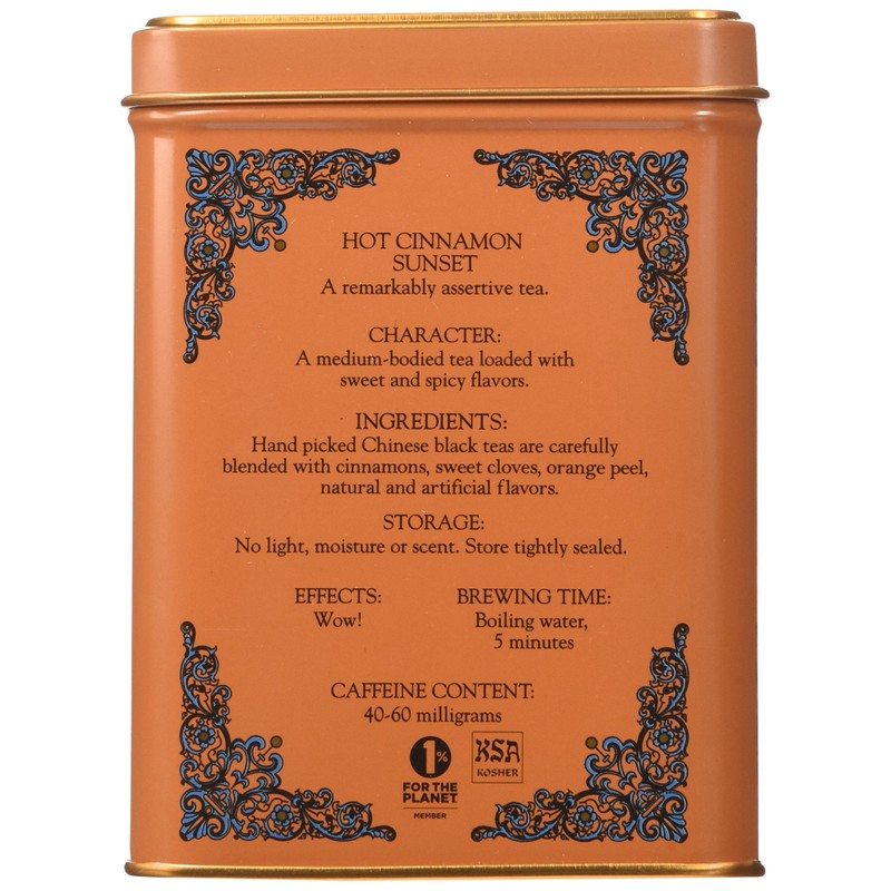 Harney & Sons Caffeinated Hot Cinnamon Sunset Black Tea with