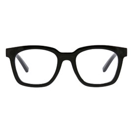 Peepers by PeeperSpecs Women's to The Max Soft Square Progressive Blue Light Blocking Glasses, Black, +3.00 + 3